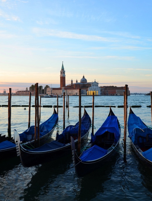 The classic photo of Venice;  Gondolas at St. Marks